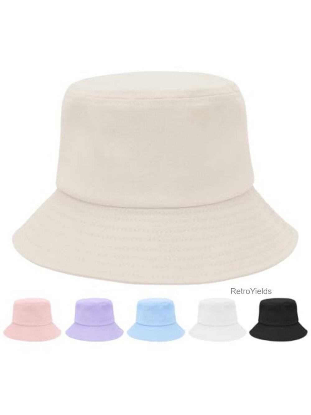 Kids Cotton Bucket Hat Wide Brim Packable Summer Beach Sun Hat